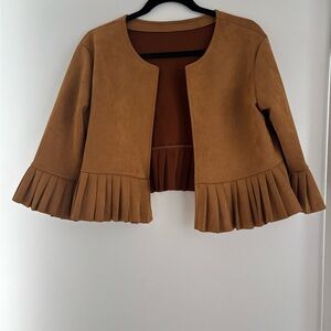 Tan Pleated Women's Jacket